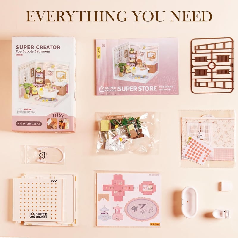 Rolife 超級世界 泡泡時間 Pop Bubble Bathroom 3D 微縮模型 DW014B Rolife 超級世界 泡泡時間 Pop Bubble Bathroom 3D 微縮模型 DW014B