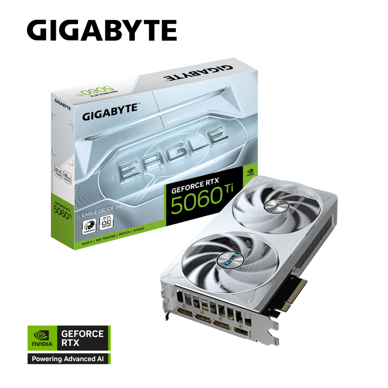 GIGABYTE GeForce RTX™ 5060 Ti EAGLE OC ICE 8G [現金/轉數快優惠 $5199]
