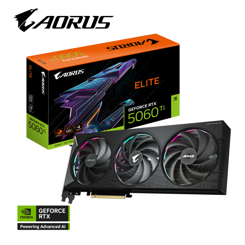 GIGABYTE AORUS GeForce RTX™ 5060 Ti ELITE 16G [現金/轉數快優惠 $8199]