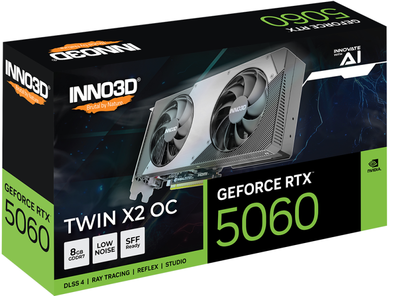 INNO3D GeForce RTX™ 5060 TWIN X2 OC 8GB  [現金/轉數快優惠 $3780]