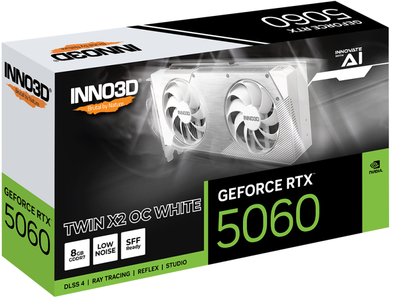 INNO3D GeForce RTX™ 5060 TWIN X2 OC WHITE 8GB  [現金/轉數快優惠 $3899]