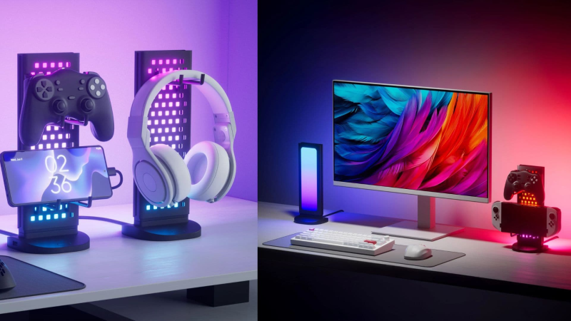 Nanoleaf Pegboard Desk Dock 雙面 3 合 1 燈光掛板收納架集線器
