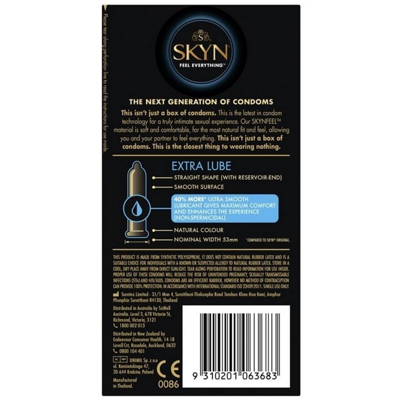SKYN Extra Lube 水潤持久 PI安全套 10 片裝