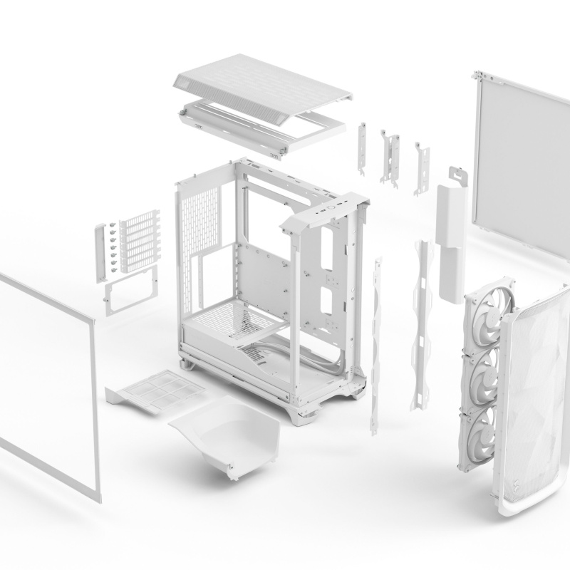 Fractal Design Meshify 3 White RGB TG Clear Tint ( FD-C-MES3A-07 ) Fractal Design Meshify 3 White RGB TG Clear Tint ( FD-C-MES3A-07 )