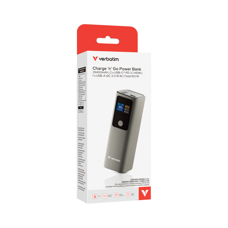 Verbatim 29400mAh Charge 'n' Go 即充即走行動電源 [67052]