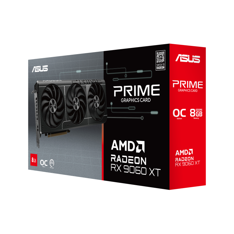ASUS Prime Radeon™ RX 9060 XT 8GB GDDR6 OC 超頻版 ASUS Prime Radeon™ RX 9060 XT 8GB GDDR6 OC 超頻版