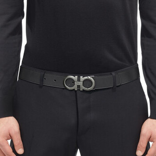 SALVATORE FERRAGAMO 啞色扣 男款皮帶 675542-464231-115