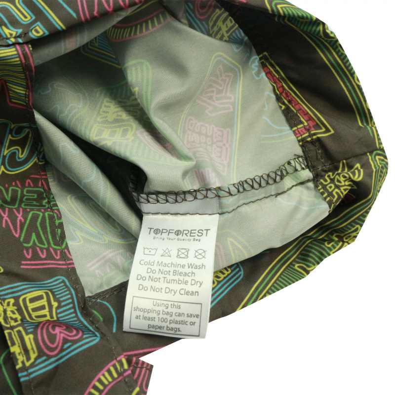 原創摺疊環保購物袋 束口索繩收納 香港霓虹燈 大容量儲物 A13017
