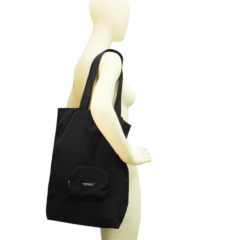 貴族黑極簡便攜摺疊環保購物袋 小袋收合 A10027