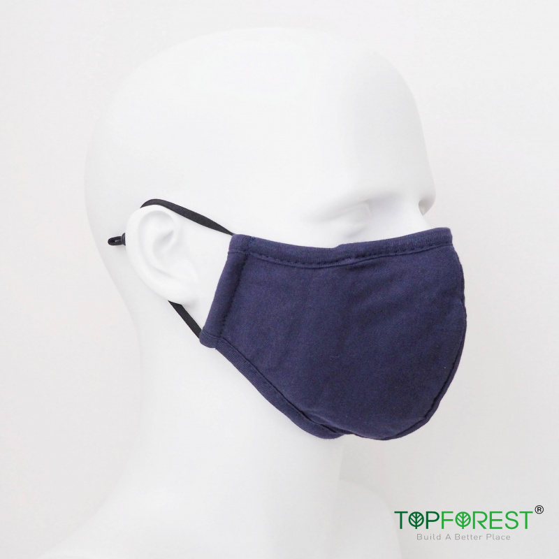 好評如潮！深海藍色棉布口罩( 2個裝 ) 可放濾芯 可調節掛耳 重用環保口罩 - 適合秋冬或冷氣室內使用 M11020