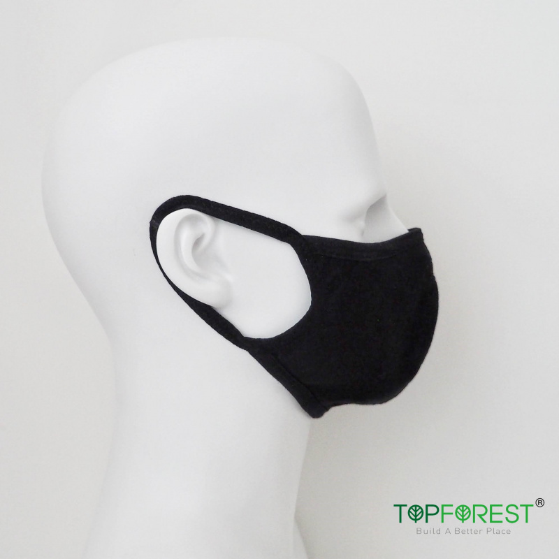 1個裝 男/女3D立體舒適黑色棉布口罩 耐用 可清洗重用 環保口罩 **不內置開口** - 適合秋冬或冷氣室內使用 M02020