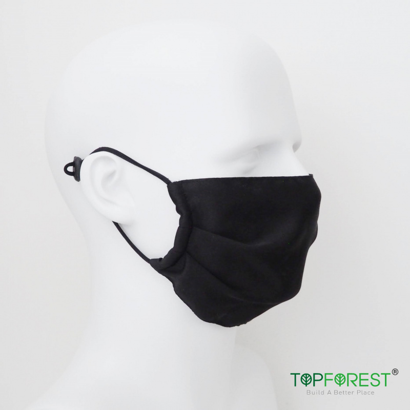 流行款清爽超薄透氣加大寛面單層防護布口罩(1個裝) 口罩套 - 簡約黑色 M15020