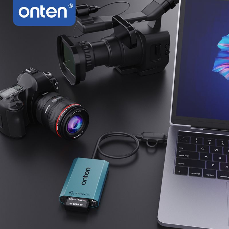 Onten TYPE-C ( USB-C ) & USB 3.0 to CFexpress Type B and XQD Card Reader USB 3.2 Gen 2 OTN-P1