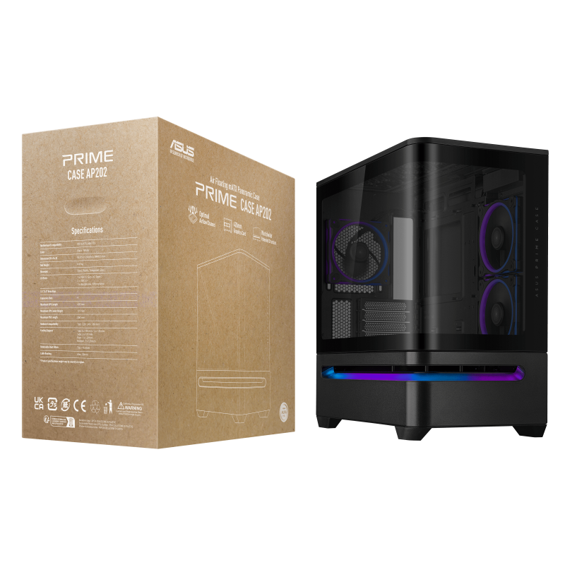 ASUS Prime AP202 ARGB Tempered Glass MicroATX ( BLACK / WHITE )