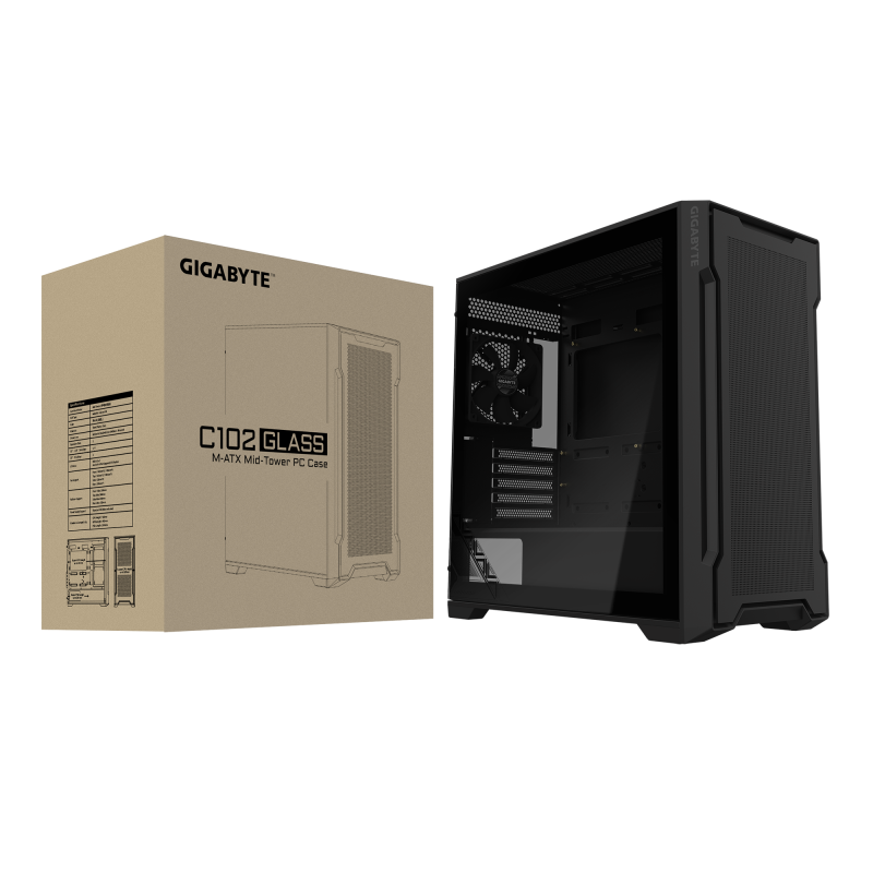 GIGABYTE C102 GLASS - MATX ( Black / White )