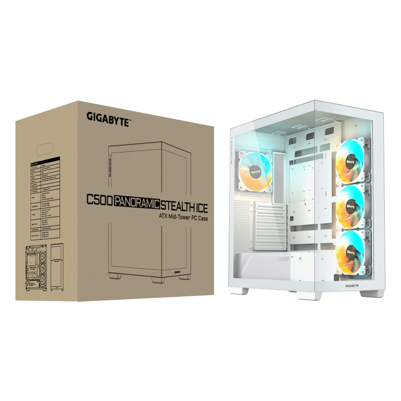 GIGABYTE C500 PANORAMIC STEALTH - ATX ( Black / White ) GIGABYTE C500 PANORAMIC STEALTH - ATX ( Black / White )
