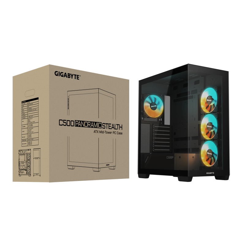 GIGABYTE C500 PANORAMIC STEALTH - ATX ( Black / White ) GIGABYTE C500 PANORAMIC STEALTH - ATX ( Black / White )