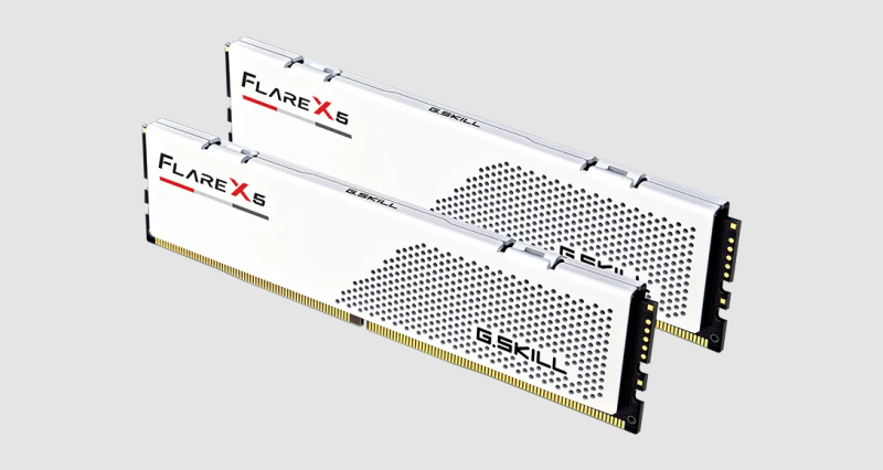 G.Skill DDR5 Flare X5 Series 6000MHz 64GB Kit CL36 White (2x32GB) (F5-6000J3636F32GX2-FX5W)
