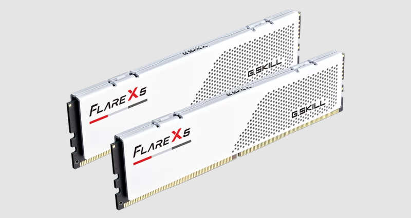 G.Skill DDR5 Flare X5 Series 6000MHz 64GB Kit CL36 White (2x32GB) (F5-6000J3636F32GX2-FX5W)