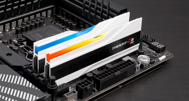 G.Skill DDR5 Trident Z5 RGB Series 6000MHz 64GB Kit CL36 White (2x32GB) (F5-6000J3636F32GX2-TZ5RW)