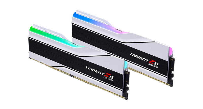 G.Skill DDR5 Trident Z5 Neo RGB Series 6000MHz 64GB Kit CL30 White (2x32GB) (F5-6000J3036G32GX2-TZ5NRW) G.Skill DDR5 Trident Z5 Neo RGB Series 6000MHz 64GB Kit CL30 White (2x32GB) (F5-6000J3036G32GX2-TZ5NRW)