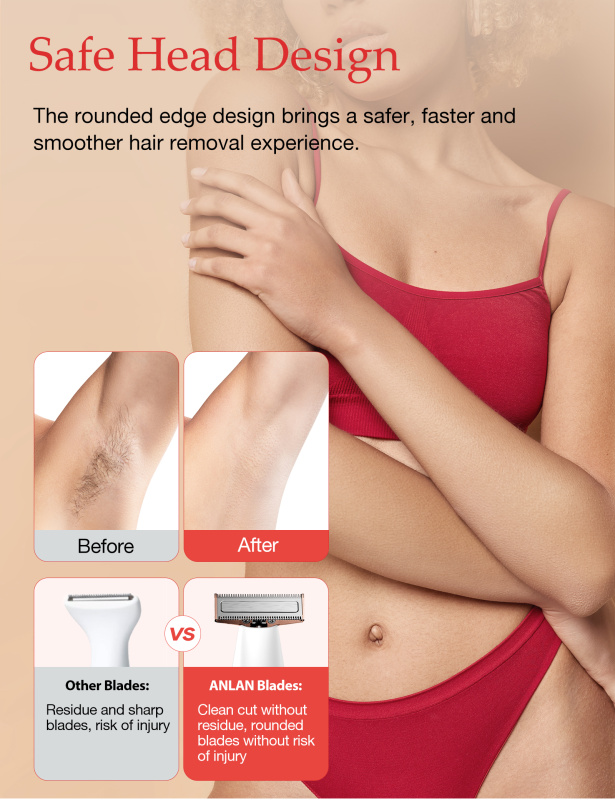 ANLAN 閃耀電動刮毛器 白色+玫瑰金通用 ATMQ42-02A