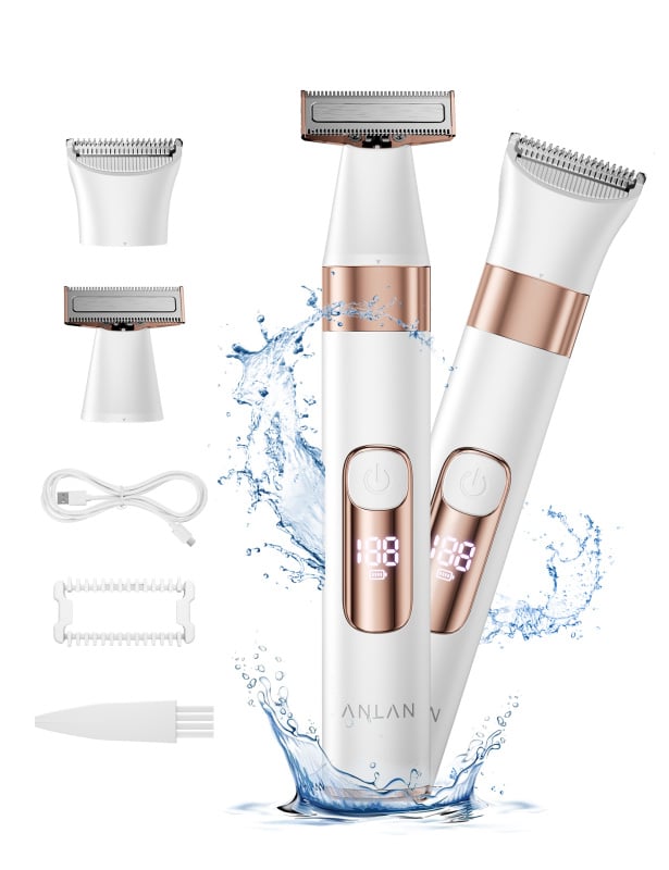ANLAN 閃耀電動刮毛器 白色+玫瑰金通用 ATMQ42-02A