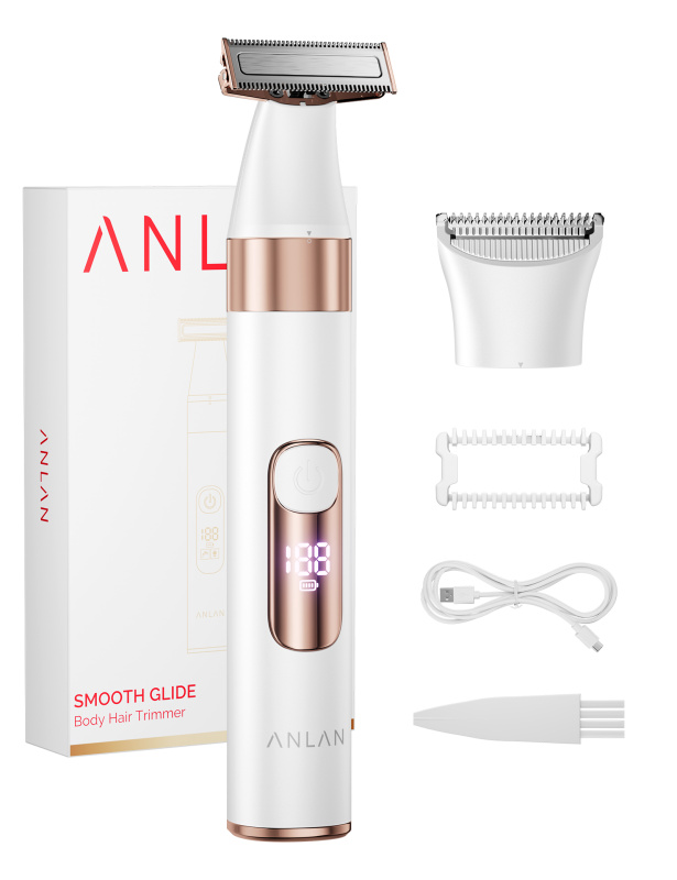 ANLAN 閃耀電動刮毛器 白色+玫瑰金通用 ATMQ42-02A