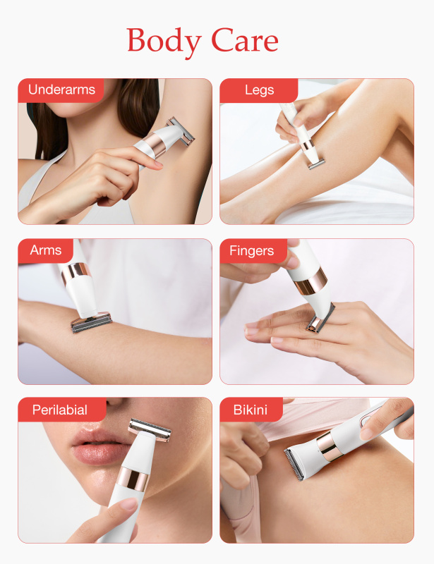 ANLAN 閃耀電動刮毛器 白色+玫瑰金通用 ATMQ42-02A