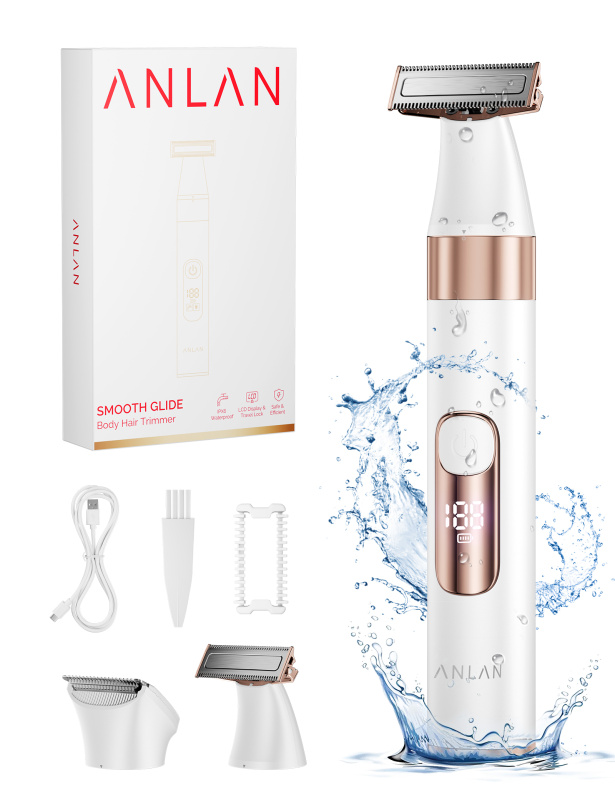 ANLAN 閃耀電動刮毛器 白色+玫瑰金通用 ATMQ42-02A