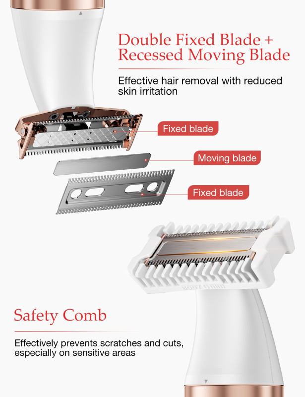 ANLAN 閃耀電動刮毛器 白色+玫瑰金通用 ATMQ42-02A