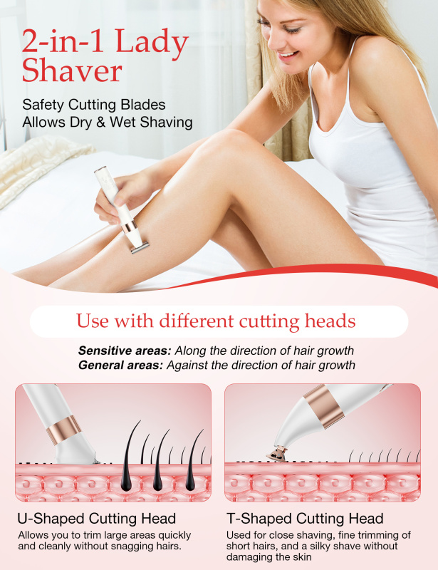 ANLAN 閃耀電動刮毛器 白色+玫瑰金通用 ATMQ42-02A