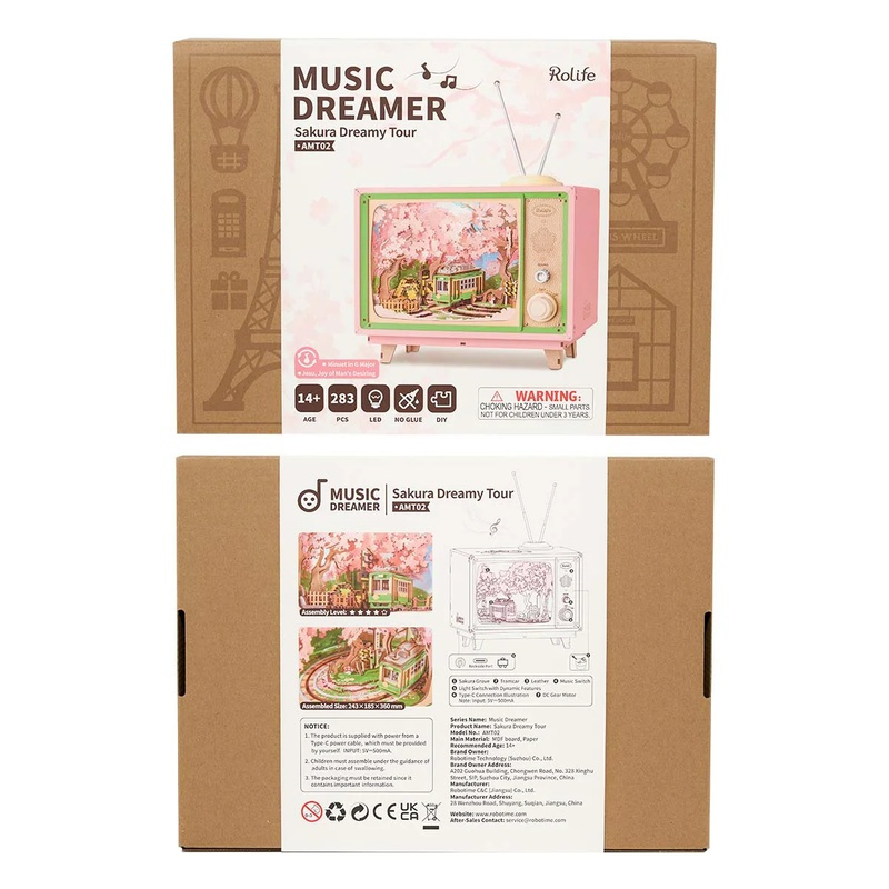 Rolife 櫻花夢幻之旅 Sakura Dreamy Tour 音樂盒 3D立體木質拼圖模型 AMT02
