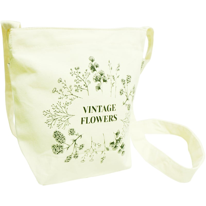 棉帆布袋 多用途斜揹袋/斜孭袋 復古花朵 B02057