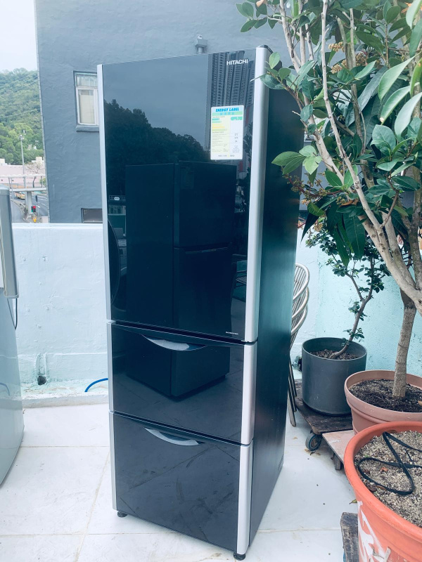 雪櫃 HITACHI 日立 R-SG38FPH (黑影玻璃面) JIS 容量 : 375公升 可自動制冰 多門雪櫃 二手電器 貨到付款 包送貨安裝