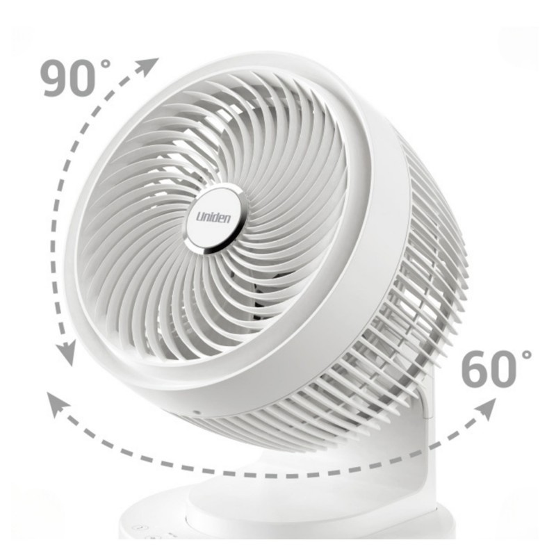 UNIDEN 日本品牌 DC超靜-勁風速 3D 循環搖擺-室內座枱節能風扇 9吋 AF5111 香港總代理