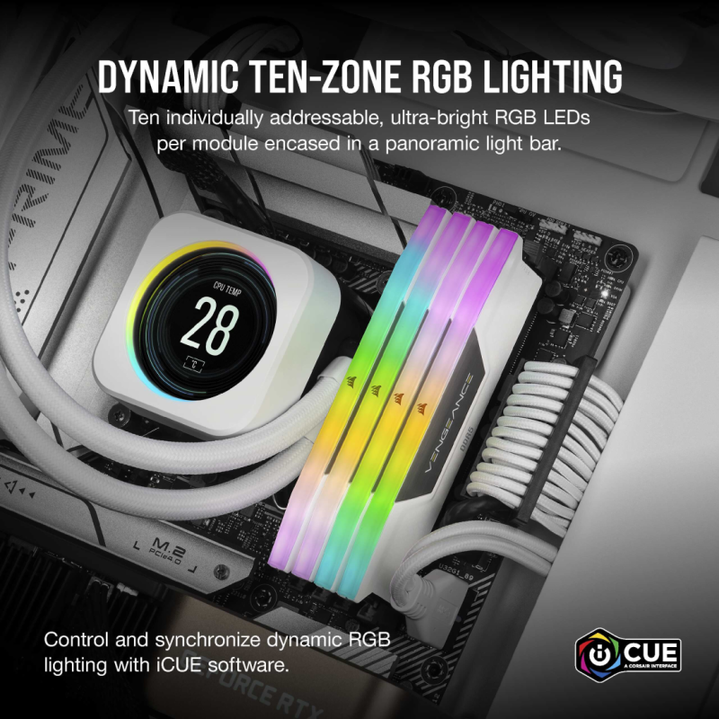 Corsair VENGEANCE ® RGB 32GB (2x16GB) DDR5 DRAM 6400MT/s C32 AMD EXPO & Intel XMP  Memory Kit — Black / White ( CMH32GX5M2B6400Z32 / CMH32GX5M2B6400Z32W )
