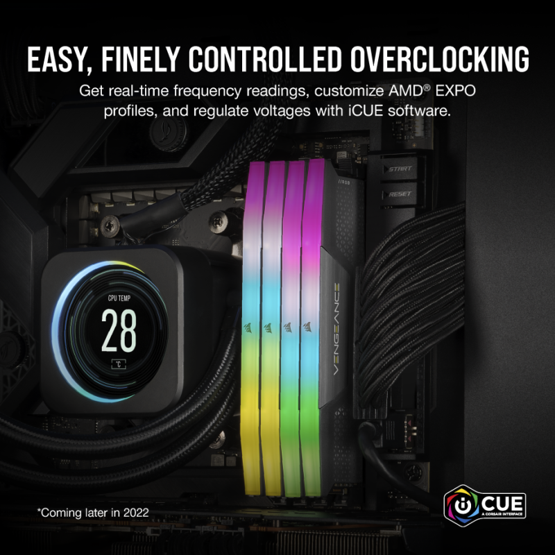Corsair VENGEANCE ® RGB 32GB (2x16GB) DDR5 DRAM 6000MT/s C28 AMD EXPO & Intel XMP  Memory Kit — Black ( CMH32GX5M2B6000Z28 )