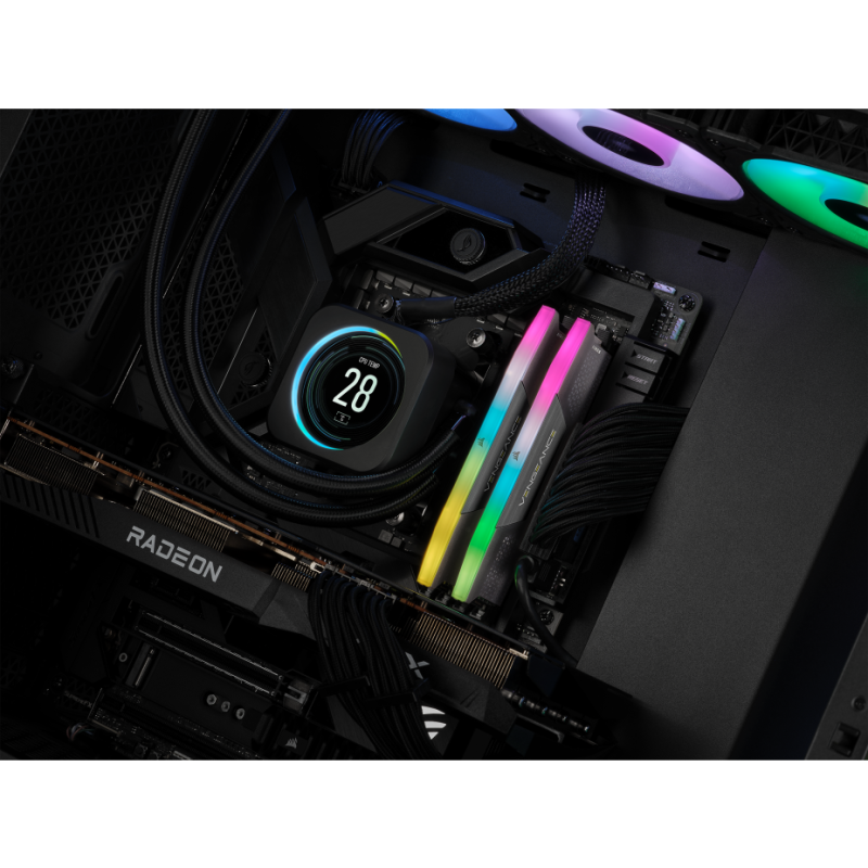 Corsair VENGEANCE ® RGB 32GB (2x16GB) DDR5 DRAM 6400MT/s C30 AMD EXPO Memory Kit — Black ( CMH32GX5M2B6400Z30 )