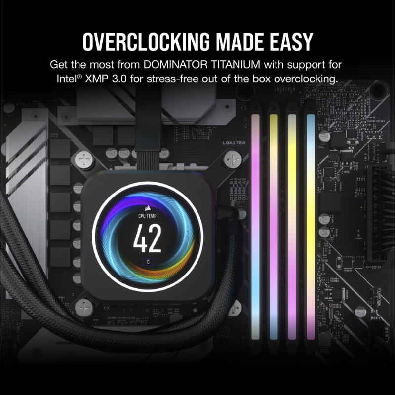 Corsair DOMINATOR® TITANIUM RGB 32GB (2x16GB) DDR5 DRAM 6000MT/s C30 AMD EXPO & Intel XMP  Memory Kit — Black / White ( CMP32GX5M2B6000Z30 / CMP32GX5M2B6000Z30W )