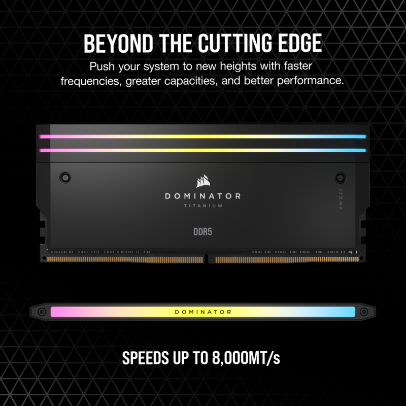Corsair DOMINATOR® TITANIUM RGB 96GB (2x48GB) DDR5 DRAM 6000MT/s C30 AMD EXPO & Intel XMP  Memory Kit — Black / White ( CMP96GX5M2B6000Z30 / CMP96GX5M2B6000Z30W )