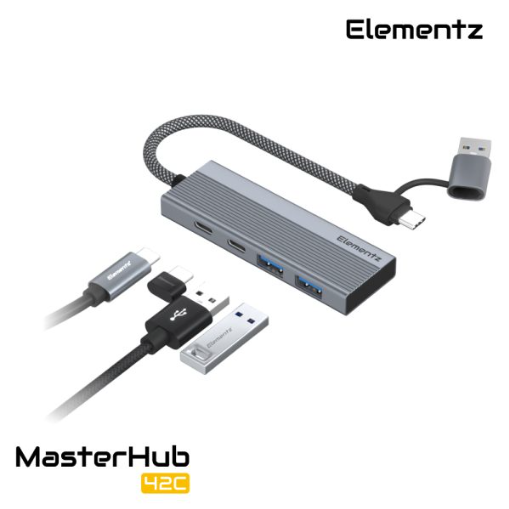 Elementz MasterHub 42C 4 in 1 USB-C /A Hub MF-42C