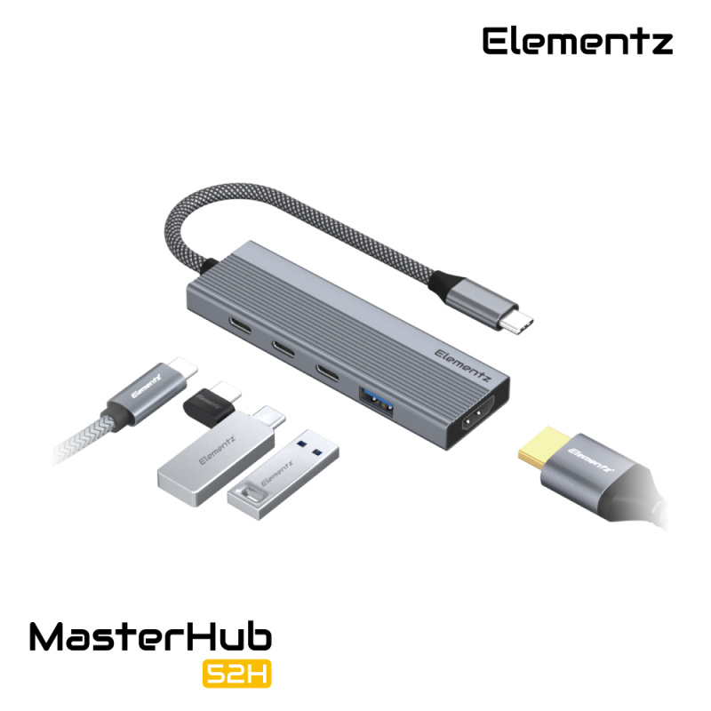 Elementz MasterHub 52H 5 in 1 USB-C Hub MF-52H