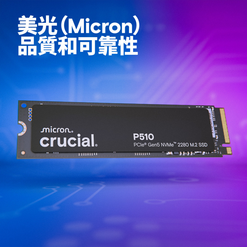 Crucial P510 ( 1TB - 2TB ) PCIe Gen5 M.2 2280 SSD - ( CT1000P510SSD8 / CT2000P510SSD8 )