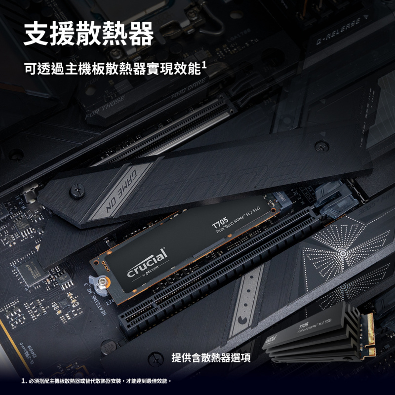 Crucial T705 ( 1TB - 4TB ) PCIe Gen5 M.2 2280 SSD - ( CT1000T705SSD3 / CT2000T705SSD3 / CT4000T705SSD3 )
