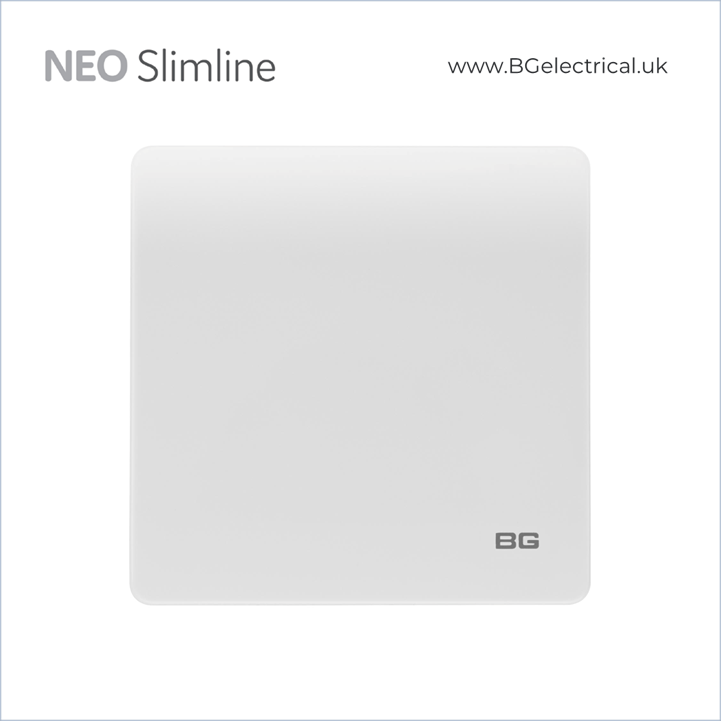 British General - BG Neo Slimline系列-無框燈掣 Edge To Edge 20A/16AX 雙控1位 PCWH12E 白-香港代理