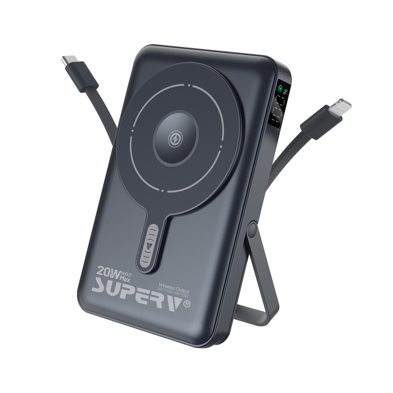 SUPERV CCC認證 可上機 4合1 LED顯示屏無線移動電源 F45