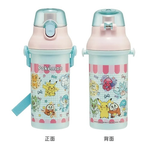 Skater-寵物小精靈比卡超AG+抗菌水壺/便攜式背帶水樽480ml(日本直送&日本製造)