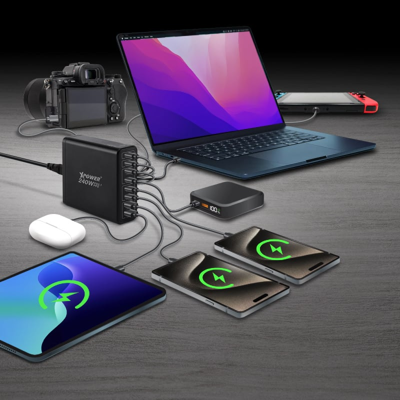 XPower 240W 8輸出 PD3.1/PPS 桌上型GaN充電器 PC240GaN