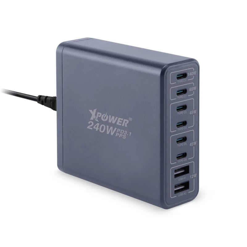 XPower 240W 8輸出 PD3.1/PPS 桌上型GaN充電器 PC240GaN